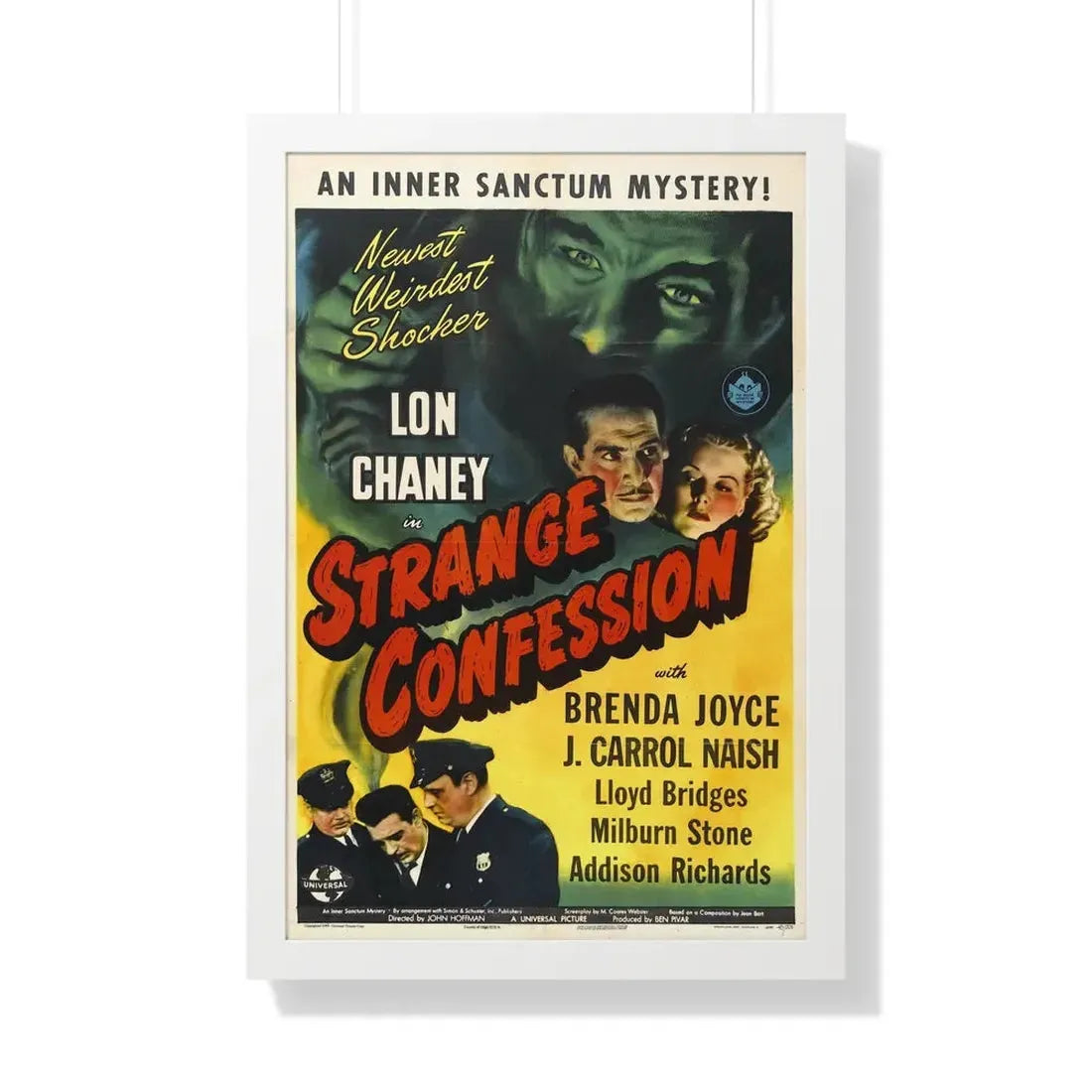 STRANGE CONFESSION 1945 - Framed Movie Poster 20" x 30" White - The Sticker Space