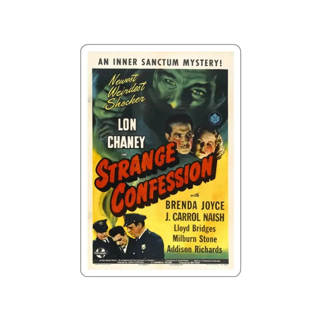 STRANGE CONFESSION 1945 Movie Poster STICKER Vinyl Die-Cut Decal 3 Inch - The Sticker Space