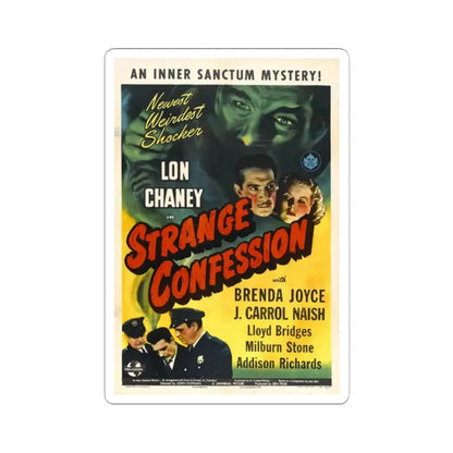 STRANGE CONFESSION 1945 Movie Poster - STICKER Vinyl Kiss-Cut Decal 2 Inch White - The Sticker Space