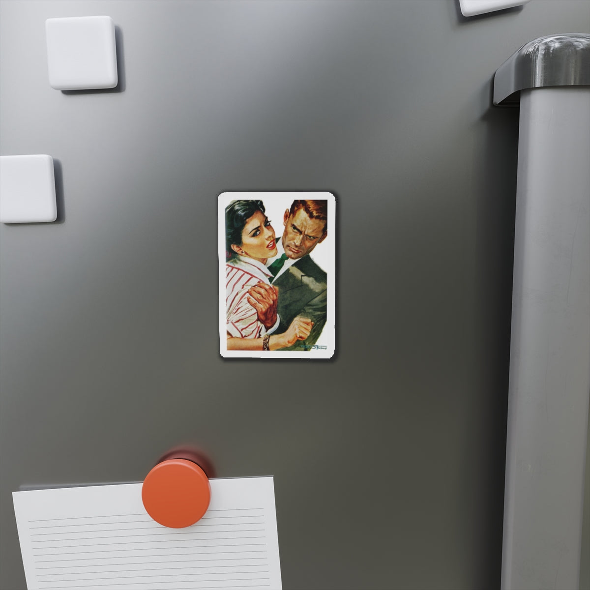 Strange Courtship, Redbook, October 1956 (Magazine Illustration) Refrigerator Magnet-The Sticker Space