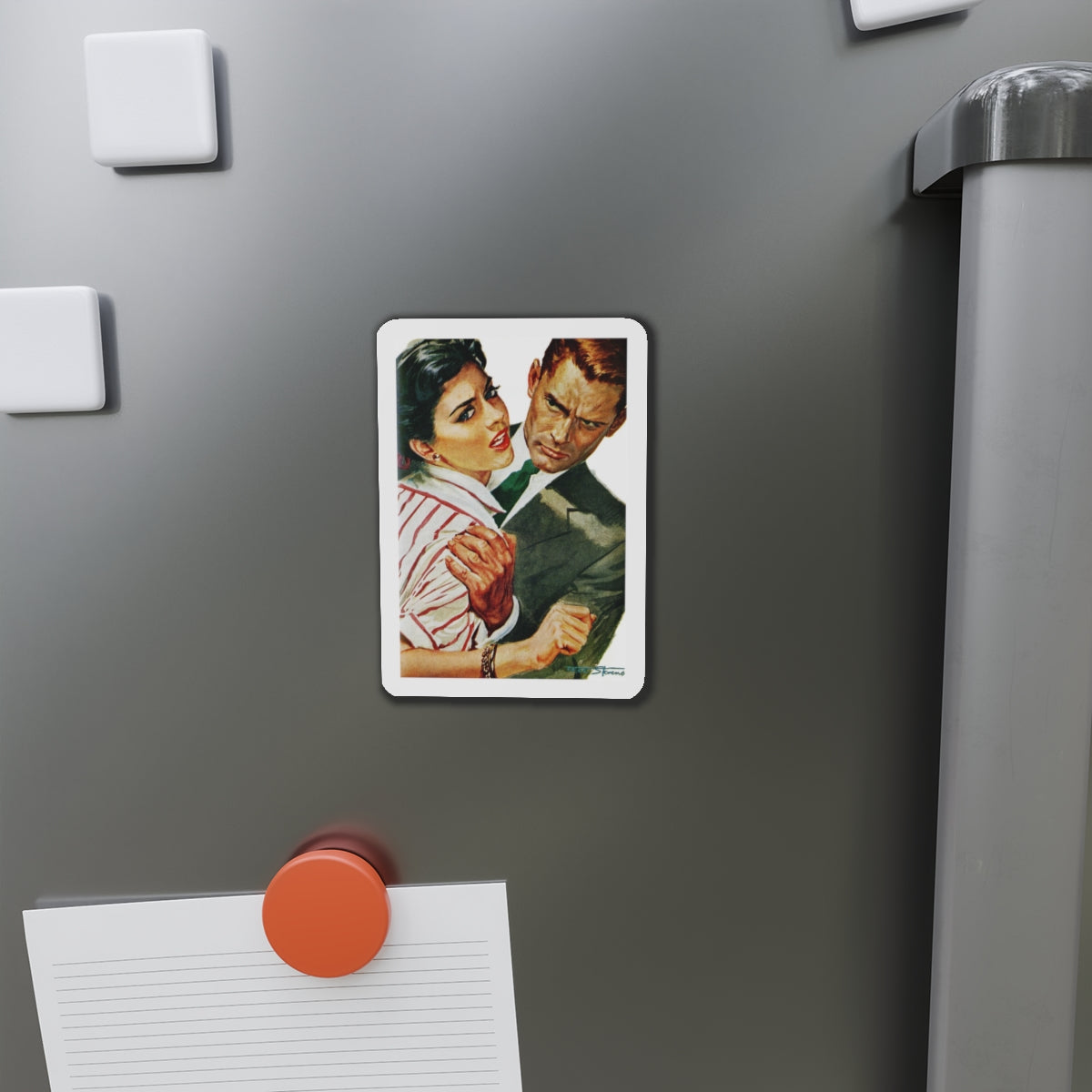 Strange Courtship, Redbook, October 1956 (Magazine Illustration) Refrigerator Magnet-The Sticker Space