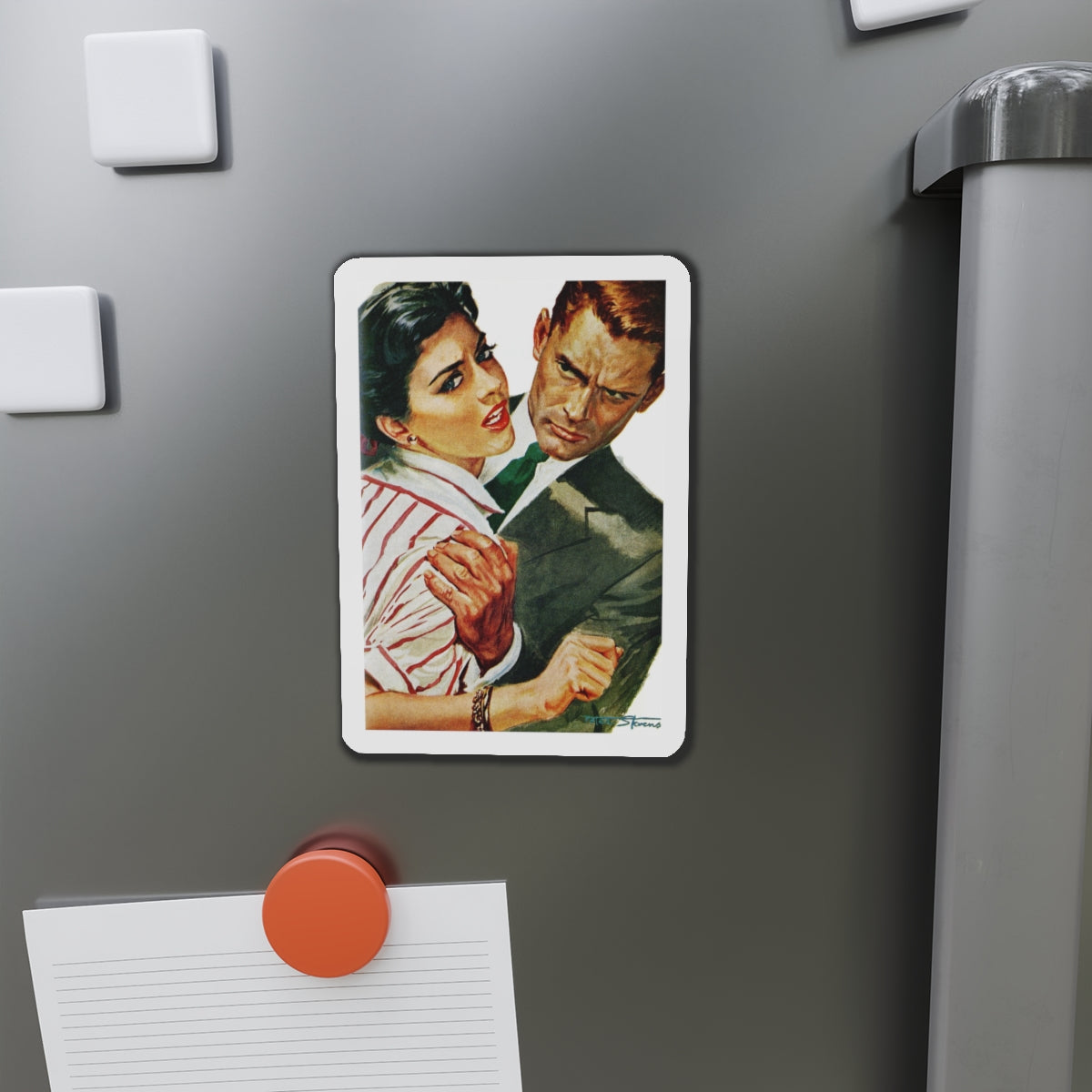 Strange Courtship, Redbook, October 1956 (Magazine Illustration) Refrigerator Magnet-The Sticker Space