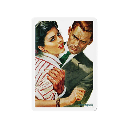 Strange Courtship, Redbook, October 1956 (Magazine Illustration) Refrigerator Magnet-3 Inch-The Sticker Space