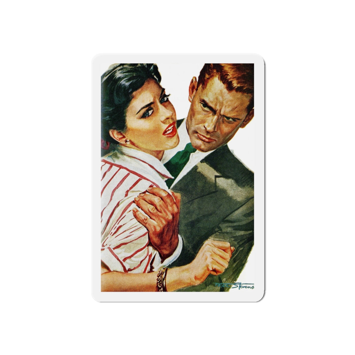 Strange Courtship, Redbook, October 1956 (Magazine Illustration) Refrigerator Magnet-6 × 6"-The Sticker Space