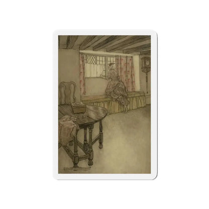 Strange Faces in the Window, Rip Van Winkle interior illustration, 1905 (Magazine Illustration) Refrigerator Magnet 4 Inch Die-Cut - The Sticker Space