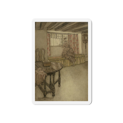 Strange Faces in the Window, Rip Van Winkle interior illustration, 1905 (Magazine Illustration) Refrigerator Magnet-6 × 6"-The Sticker Space