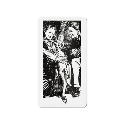 Strange Interlude, Popular Songs, August, 1936 (Magazine Illustration) Refrigerator Magnet 2 Inch Die-Cut - The Sticker Space