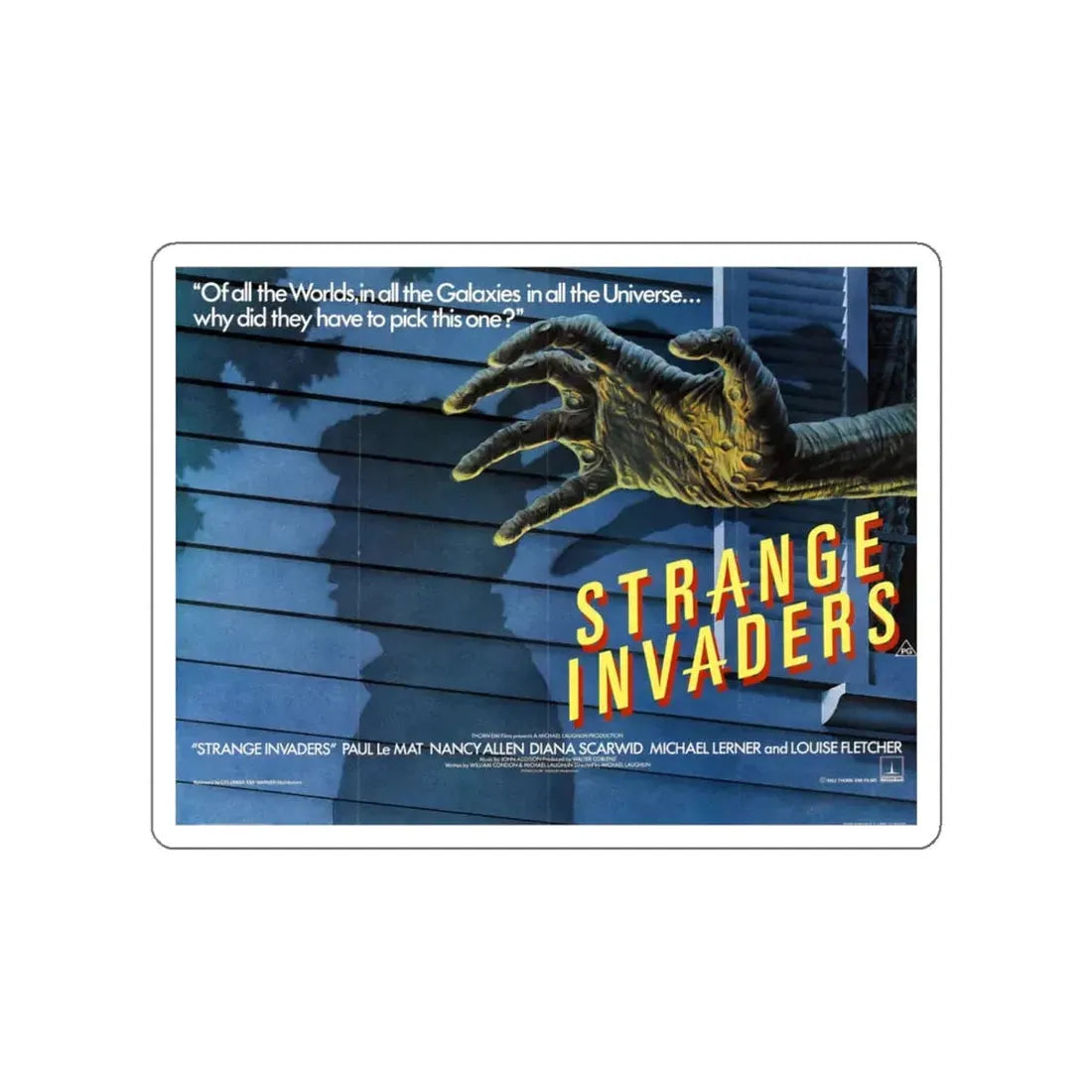 STRANGE INVADERS 1983 Movie Poster STICKER Vinyl Die-Cut Decal 6 Inch - The Sticker Space