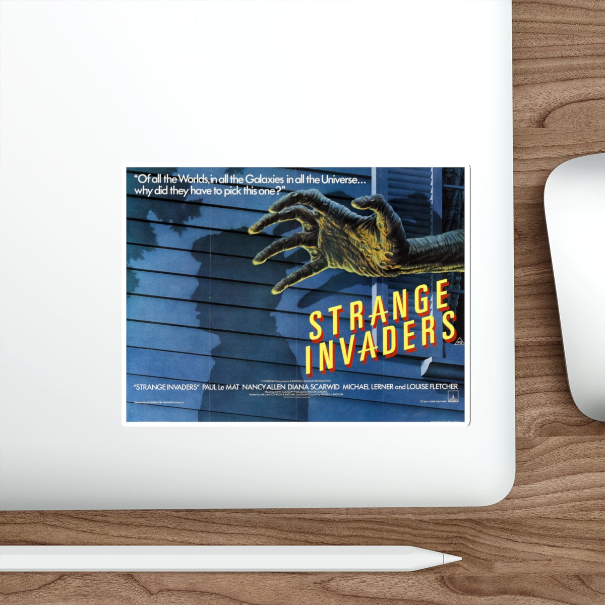 STRANGE INVADERS 1983 Movie Poster STICKER Vinyl Die-Cut Decal-The Sticker Space