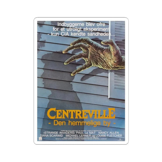 STRANGE INVADERS (DANISH) 1983 Movie Poster - STICKER Vinyl Kiss-Cut Decal 2 Inch White - The Sticker Space