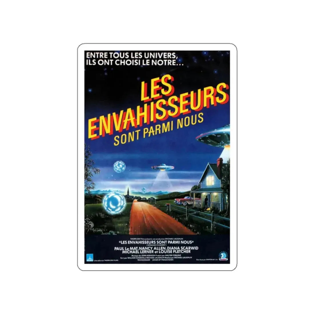 STRANGE INVADERS (FRENCH) 1983 Movie Poster STICKER Vinyl Die-Cut Decal 2 Inch - The Sticker Space