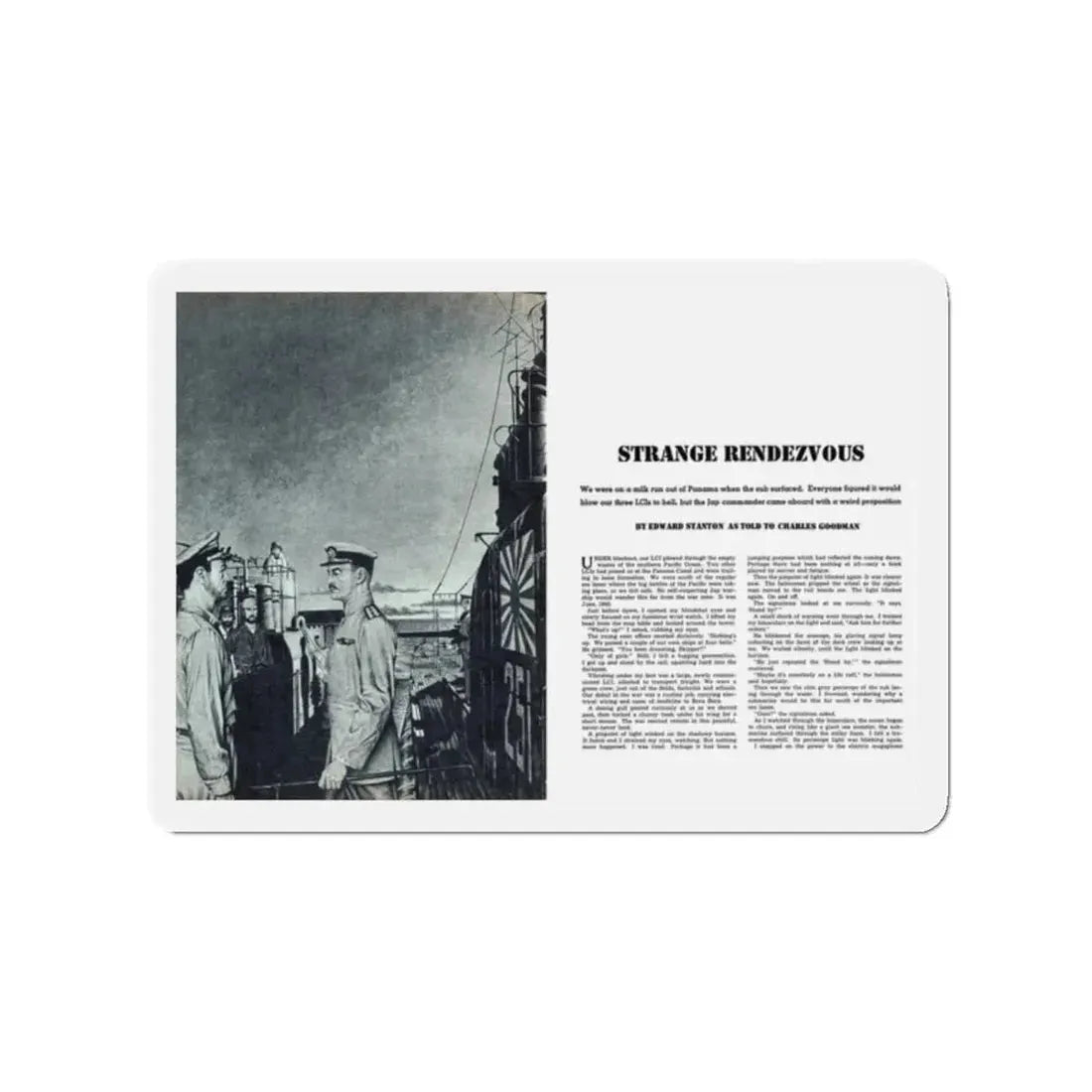 Strange Rendezvous, Climax magazine, March 1959 (Magazine Illustration) Refrigerator Magnet 2 Inch Die-Cut - The Sticker Space