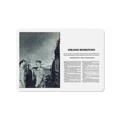 Strange Rendezvous, Climax magazine, March 1959 (Magazine Illustration) Refrigerator Magnet 2 Inch Die-Cut - The Sticker Space