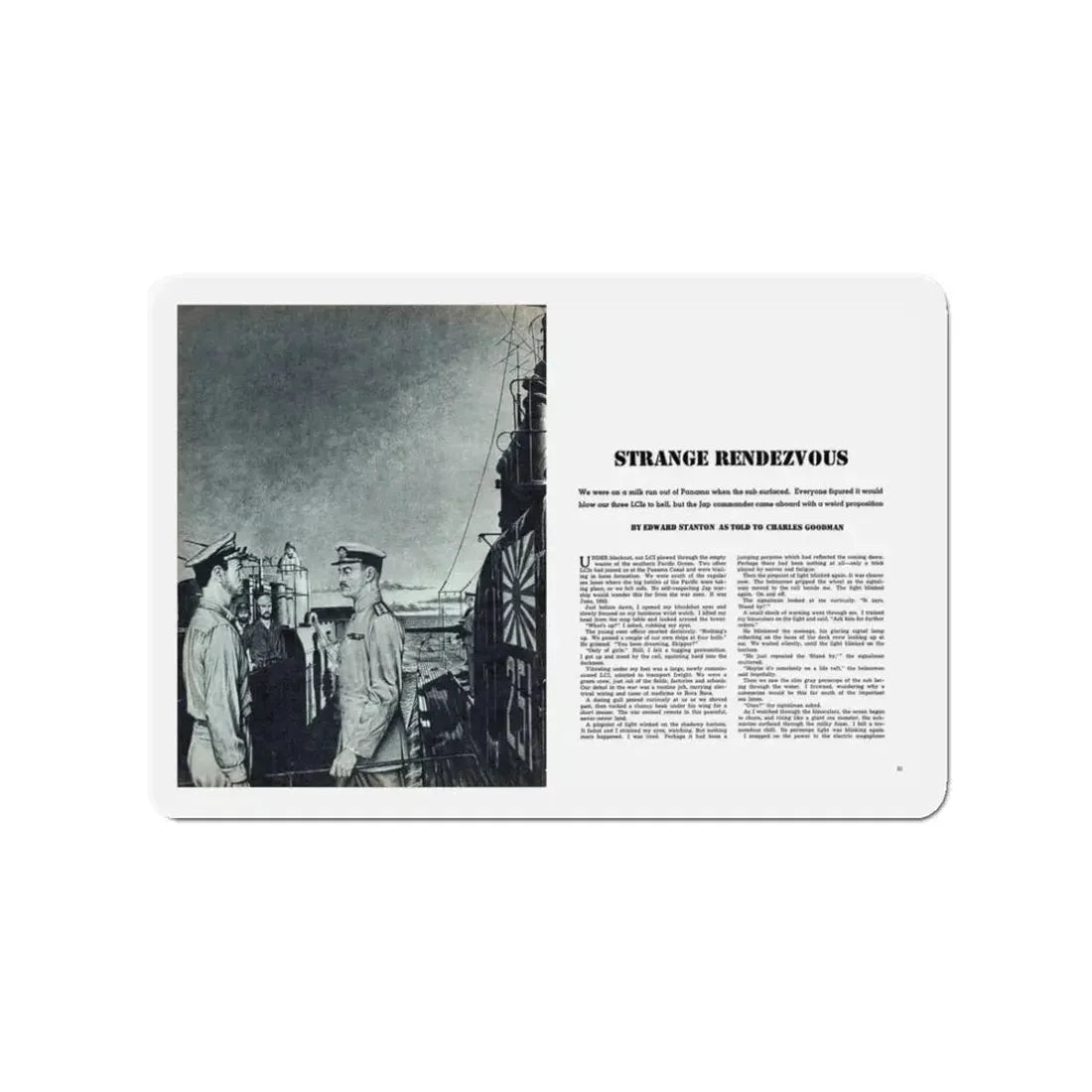 Strange Rendezvous, Climax magazine, March 1959 (Magazine Illustration) Refrigerator Magnet 3 Inch Die-Cut - The Sticker Space