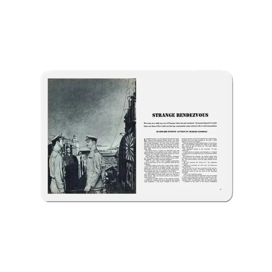 Strange Rendezvous, Climax magazine, March 1959 (Magazine Illustration) Refrigerator Magnet 5 Inch Die-Cut - The Sticker Space