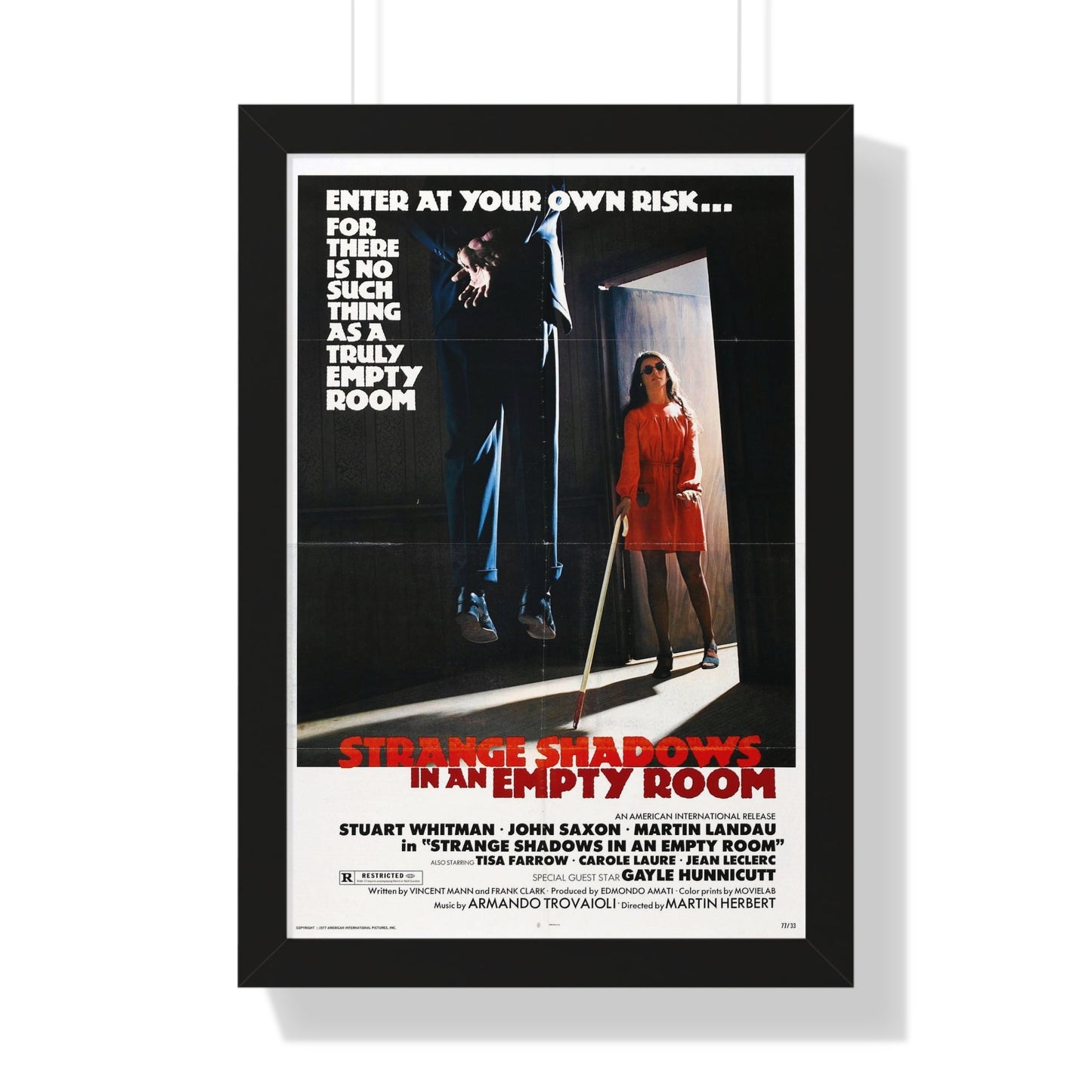 STRANGE SHADOWS IN AN EMPTY ROOM 1976 - Framed Movie Poster-16″ x 24″-The Sticker Space