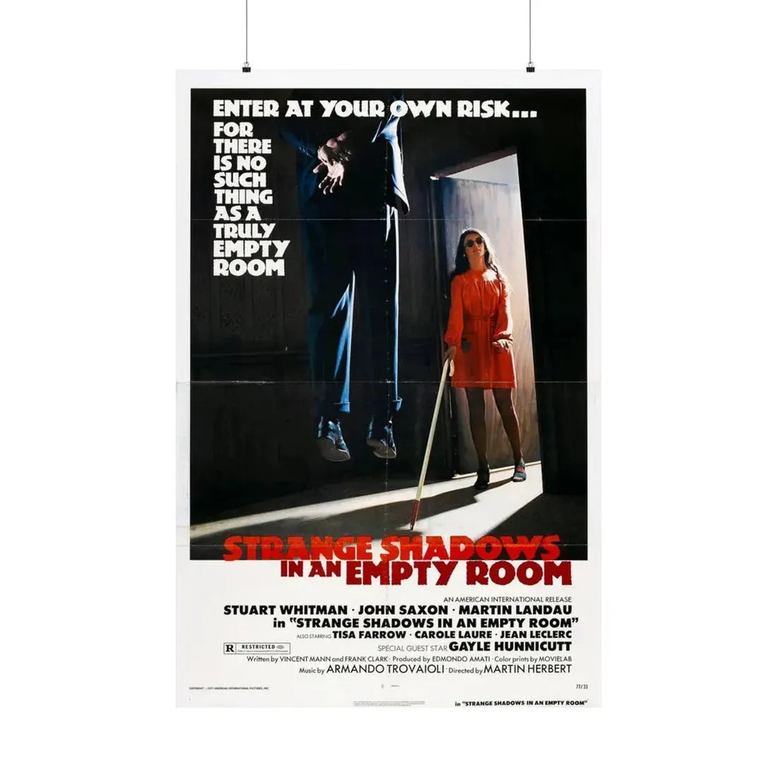 STRANGE SHADOWS IN AN EMPTY ROOM 1976 - Paper Movie Poster 36" x 54" Matte - The Sticker Space