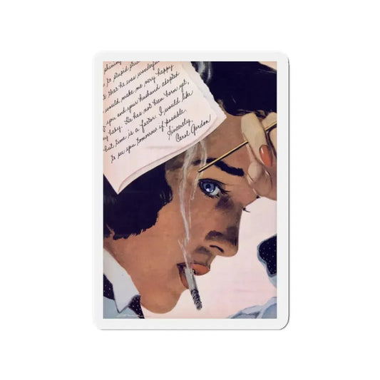 Stranger On The Way, Redbook, November 1951 (Magazine Illustration) Refrigerator Magnet 2 Inch Die-Cut - The Sticker Space