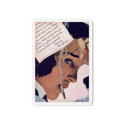 Stranger On The Way, Redbook, November 1951 (Magazine Illustration) Refrigerator Magnet 3 Inch Die-Cut - The Sticker Space