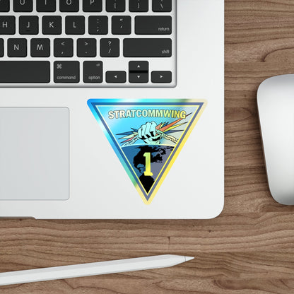 STRATCOMMWING 1 (U.S. Navy) Holographic STICKER Die-Cut Vinyl Decal-The Sticker Space