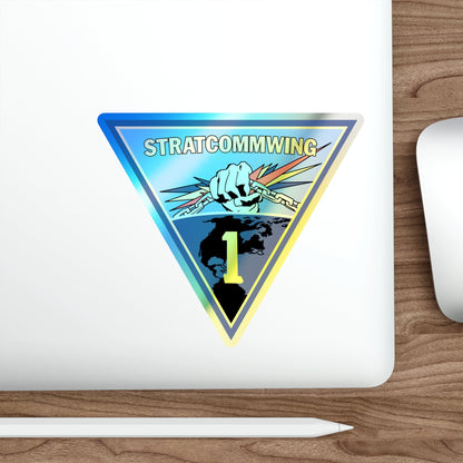 STRATCOMMWING 1 (U.S. Navy) Holographic STICKER Die-Cut Vinyl Decal-The Sticker Space