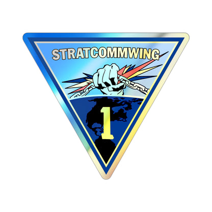 STRATCOMMWING 1 (U.S. Navy) Holographic STICKER Die-Cut Vinyl Decal-2 Inch-The Sticker Space