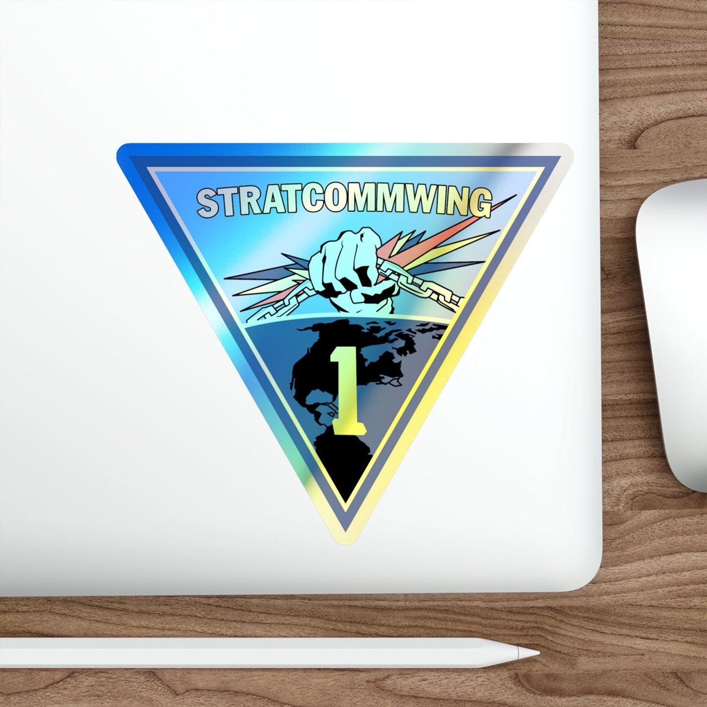 STRATCOMMWING 1 (U.S. Navy) Holographic STICKER Die-Cut Vinyl Decal-The Sticker Space