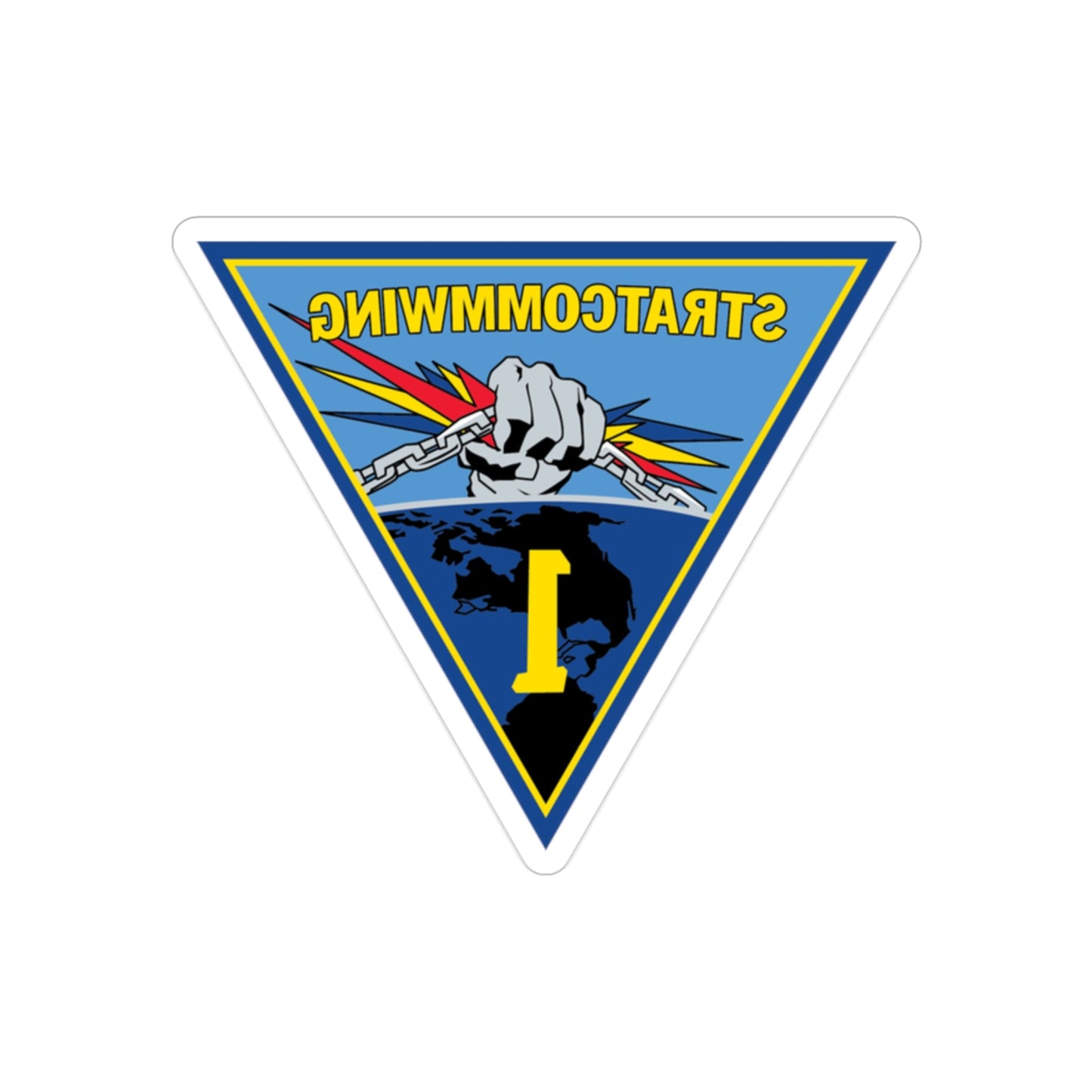 STRATCOMMWING 1 (U.S. Navy) REVERSE PRINT Transparent STICKER-2" × 2"-The Sticker Space