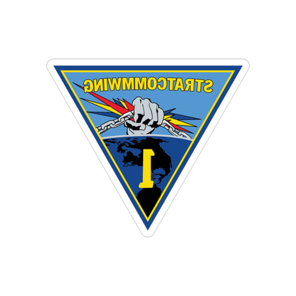 STRATCOMMWING 1 (U.S. Navy) REVERSE PRINT Transparent STICKER-3" × 3"-The Sticker Space