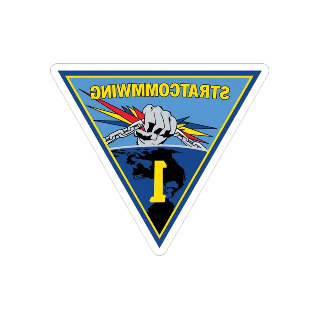 STRATCOMMWING 1 (U.S. Navy) REVERSE PRINT Transparent Die-Cut STICKER 2 Inch Die-Cut Transparent - The Sticker Space