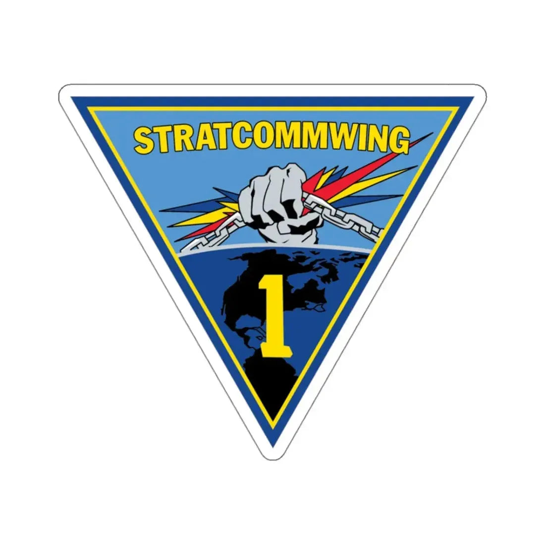 STRATCOMMWING 1 (U.S. Navy) STICKER Vinyl Kiss-Cut Decal 3 Inch White - The Sticker Space