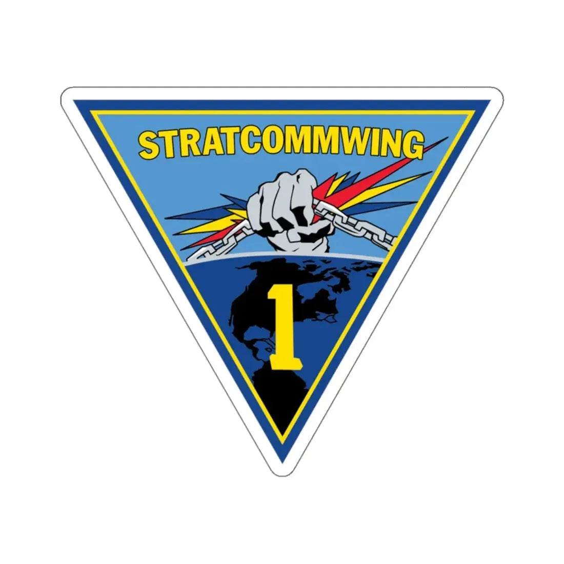 STRATCOMMWING 1 (U.S. Navy) STICKER Vinyl Kiss-Cut Decal 4 Inch White - The Sticker Space