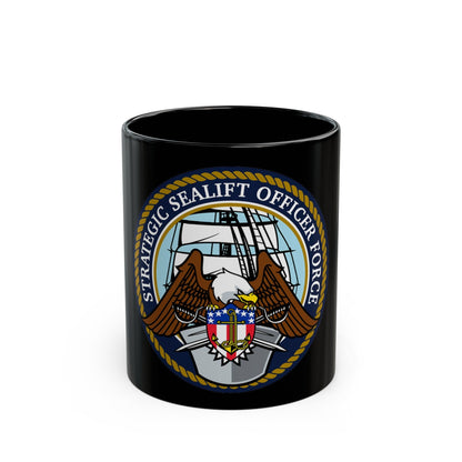 Strategic Sealift Officer Force (U.S. Navy) Black Coffee Mug-11oz-The Sticker Space