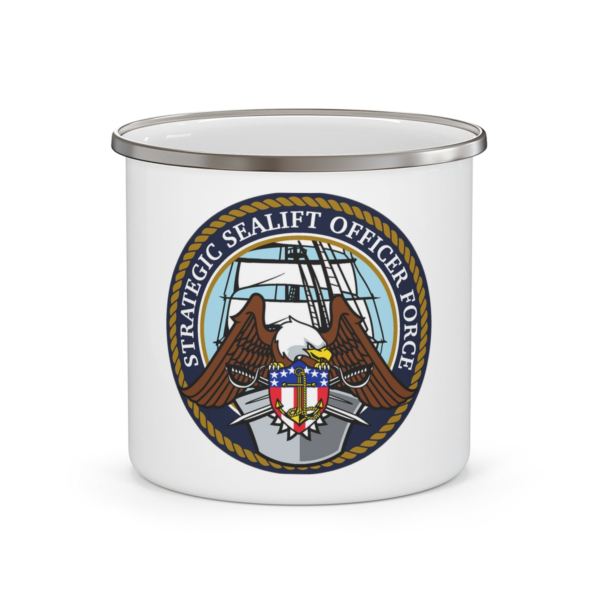 Strategic Sealift Officer Force (U.S. Navy) Enamel Mug 12oz-12oz-The Sticker Space