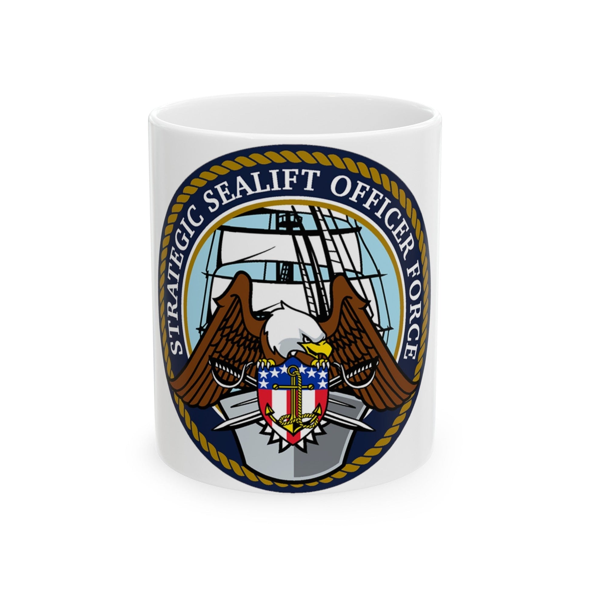 Strategic Sealift Officer Force (U.S. Navy) White Coffee Mug-11oz-The Sticker Space