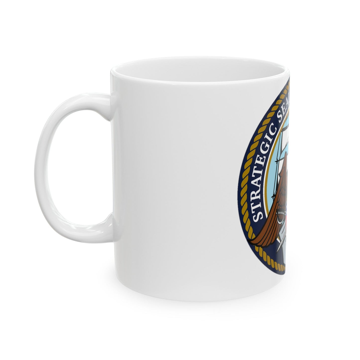 Strategic Sealift Officer Force (U.S. Navy) White Coffee Mug-The Sticker Space