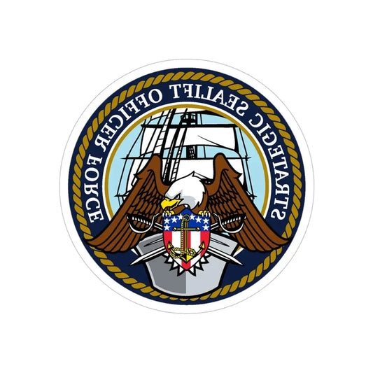 Strategic Sealift Officer Force (U.S. Navy) REVERSE PRINT Transparent Die-Cut STICKER 6 Inch Die-Cut Transparent - The Sticker Space