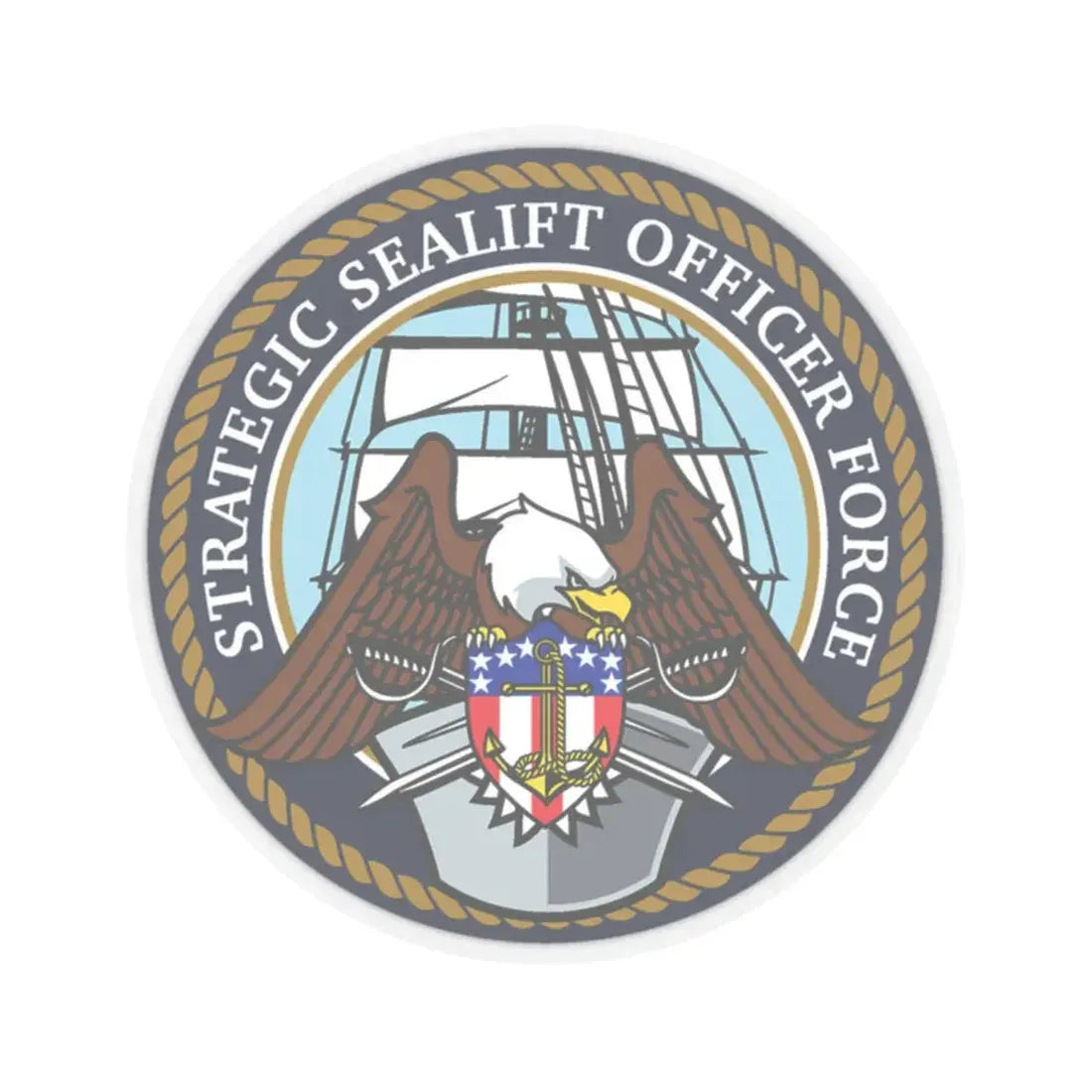 Strategic Sealift Officer Force (U.S. Navy) STICKER Vinyl Kiss-Cut Decal 2 Inch Transparent - The Sticker Space