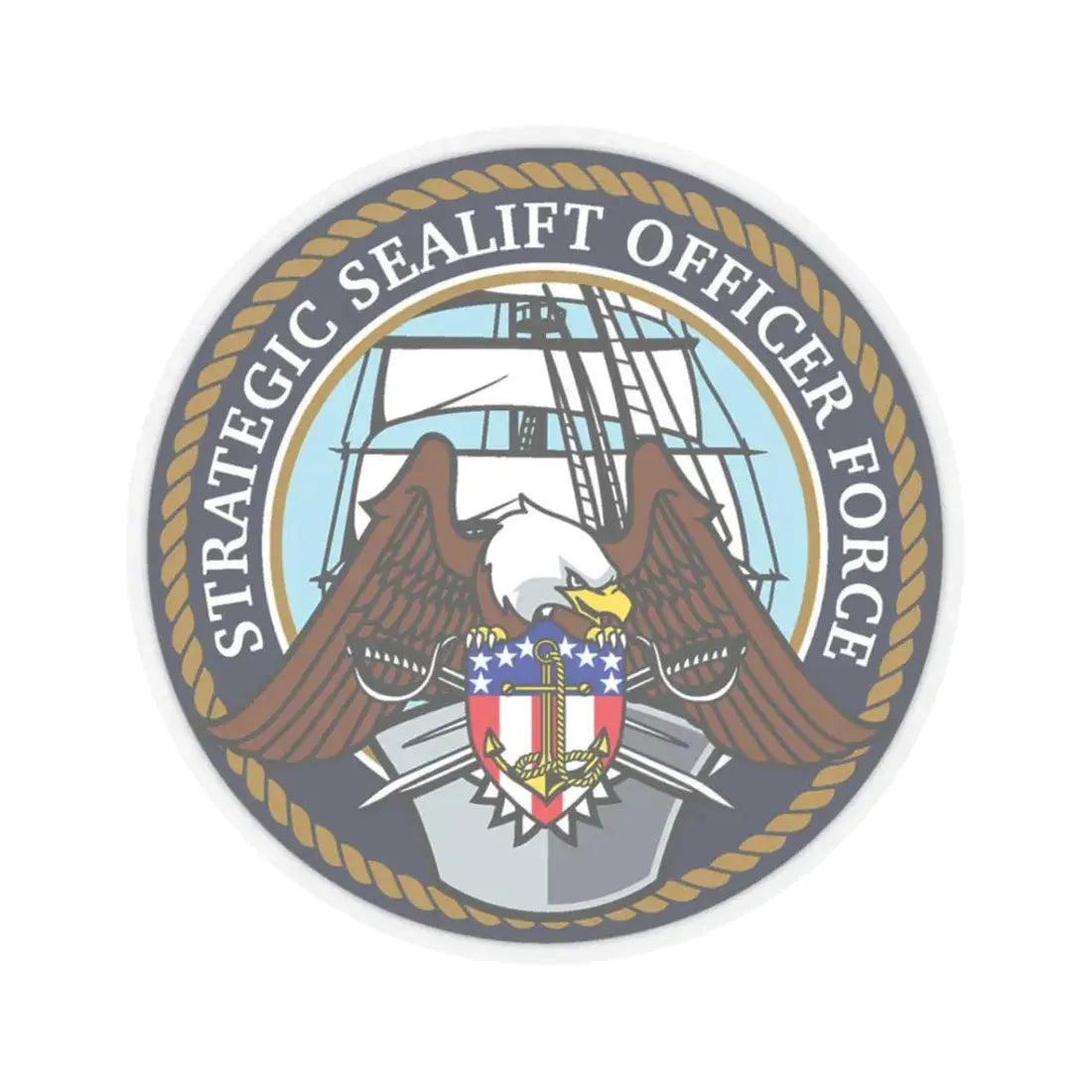 Strategic Sealift Officer Force (U.S. Navy) STICKER Vinyl Kiss-Cut Decal 3 Inch Transparent - The Sticker Space