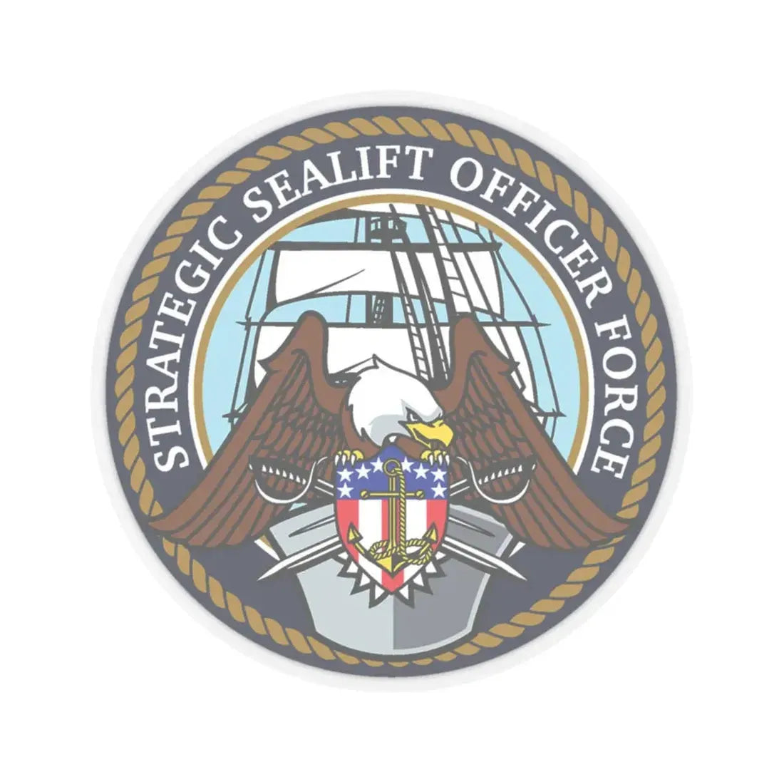 Strategic Sealift Officer Force (U.S. Navy) STICKER Vinyl Kiss-Cut Decal 4 Inch Transparent - The Sticker Space