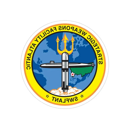 Strategic Weapons Facility Atlantic (U.S. Navy) REVERSE PRINT Transparent Die-Cut STICKER 5 Inch Die-Cut Transparent - The Sticker Space