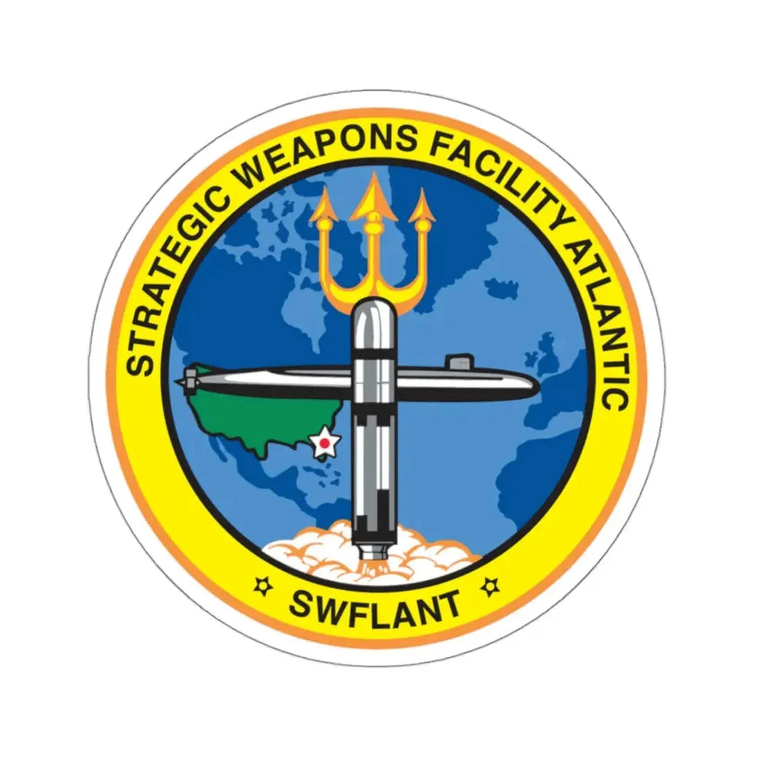 Strategic Weapons Facility Atlantic (U.S. Navy) STICKER Vinyl Kiss-Cut Decal 3 Inch White - The Sticker Space