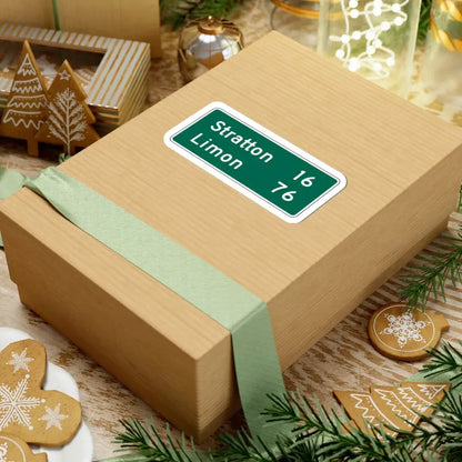 Stratton 16 Limon 16 MUTCD D2-2 (Colorado) (Road Sign) STICKER Vinyl Kiss-Cut Decal - The Sticker Space