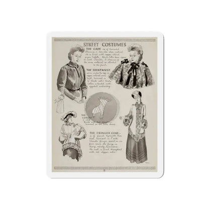 Street Costumes, art - Ruth M. Kreps (Magazine Illustration) Refrigerator Magnet 3 Inch Die-Cut - The Sticker Space