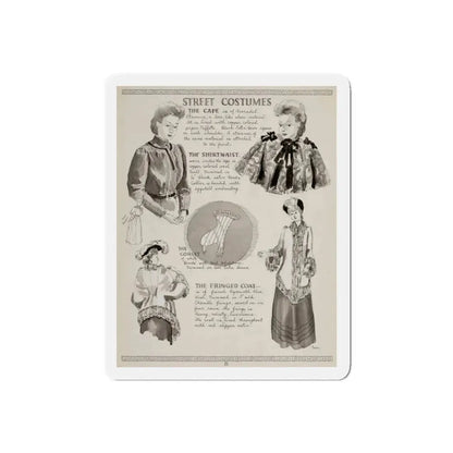 Street Costumes, art - Ruth M. Kreps (Magazine Illustration) Refrigerator Magnet 5 Inch Die-Cut - The Sticker Space