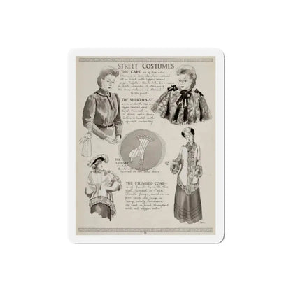 Street Costumes, art - Ruth M. Kreps (Magazine Illustration) Refrigerator Magnet 6 Inch Die-Cut - The Sticker Space