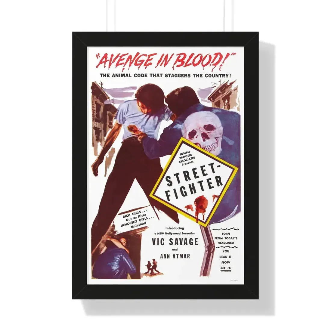 STREET FIGHTER 1959 - Framed Movie Poster 16″ x 24″ Black - The Sticker Space
