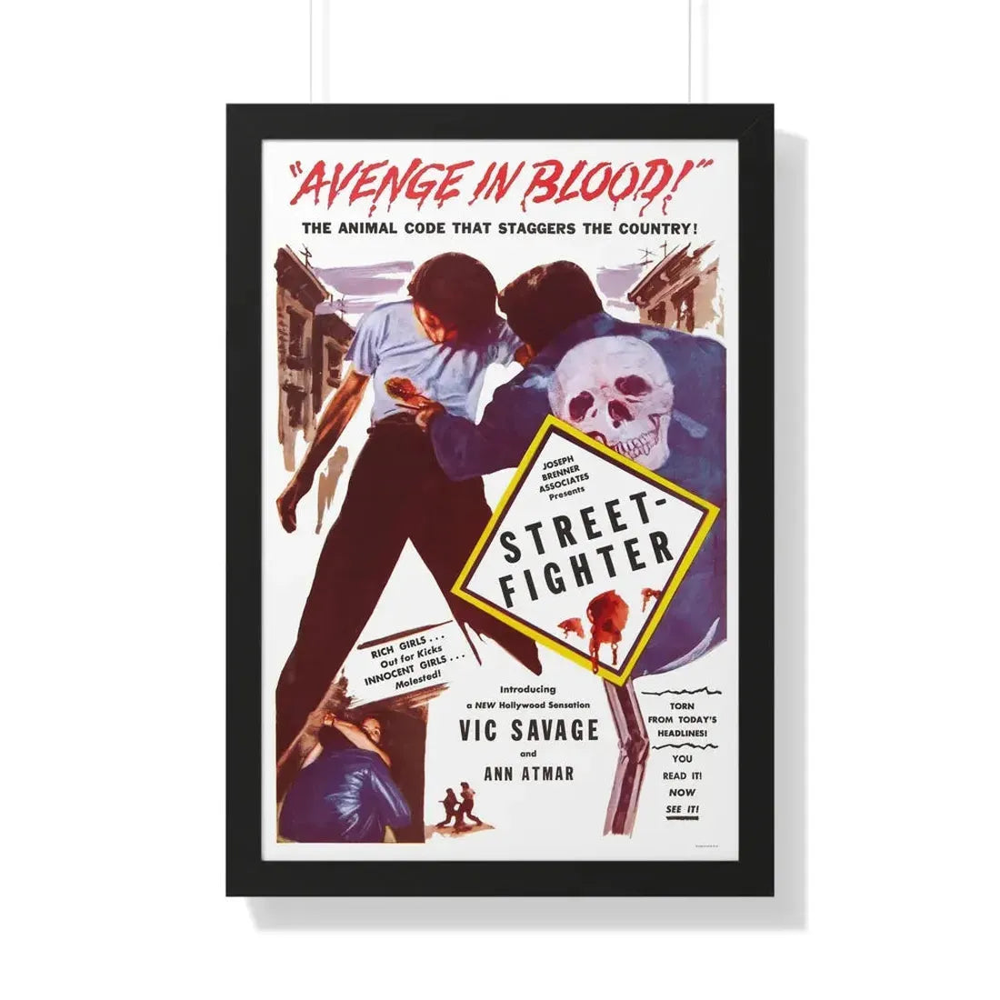 STREET FIGHTER 1959 - Framed Movie Poster 20" x 30" Black - The Sticker Space