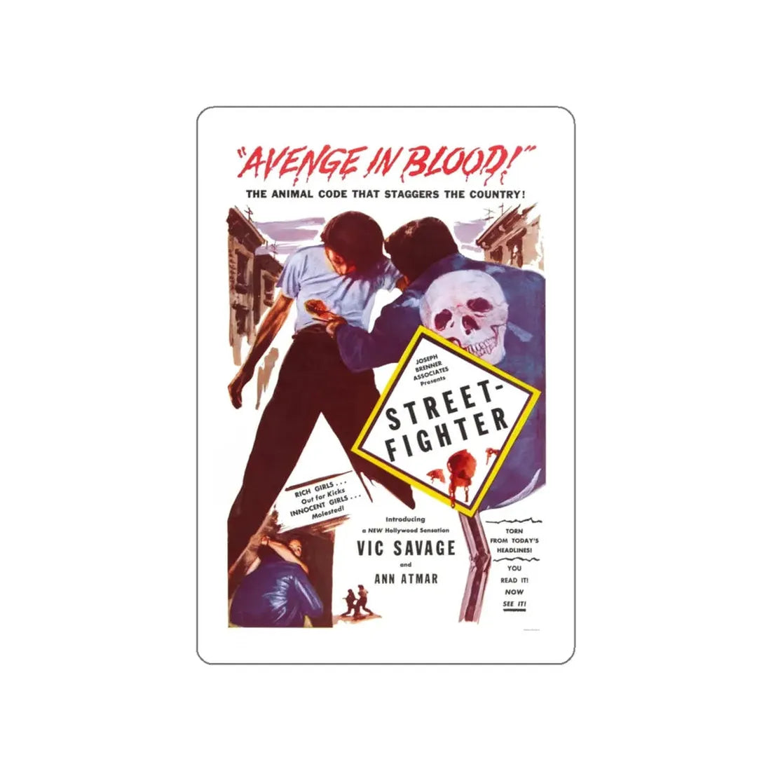 STREET FIGHTER 1959 Movie Poster STICKER Vinyl Die-Cut Decal 5 Inch - The Sticker Space