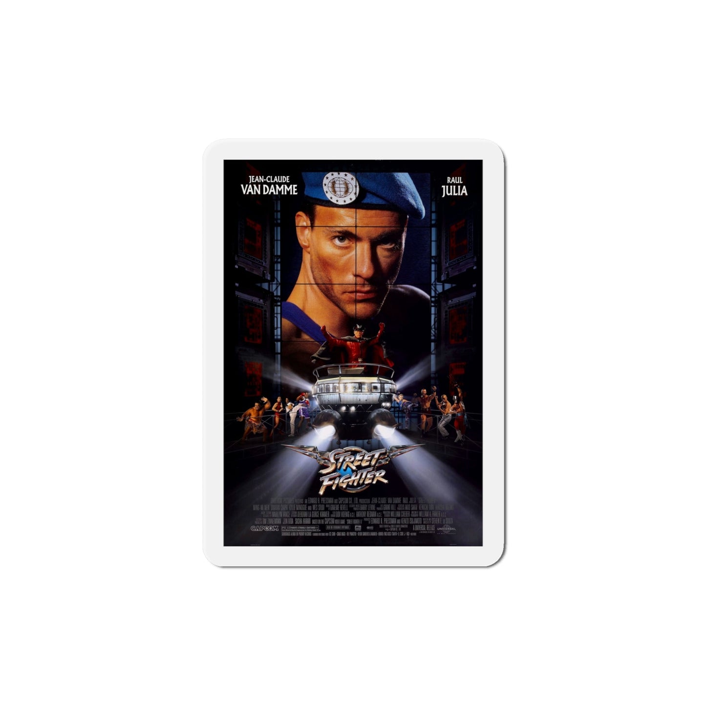 Street Fighter 1994 Movie Poster Die-Cut Magnet-5" x 5"-The Sticker Space